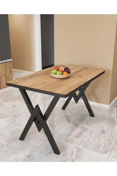 Zera 80X120 Metal Ayaklı Cadiz Mutfak Masası Balkon Masası Ofis Masası
