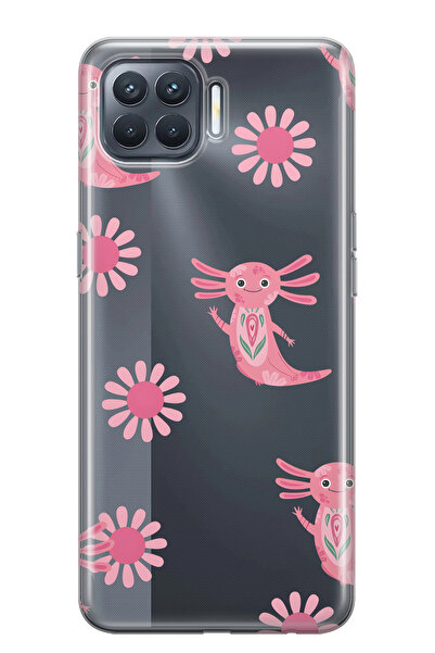 FLAMENKO حافظة هاتف شفافة متوافقة مع هاتف أوبو رينو 4 لايت باللون الوردي أكسو...