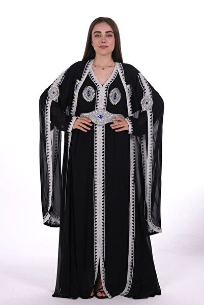 al bent al sharqieh Embroidered kaftan with a belt at the waist, ladies belte...
