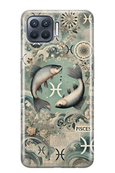 FLAMENKO حافظة هاتف شفافة متوافقة مع هاتف أوبو رينو 4 لايت فيش بيك منقوش