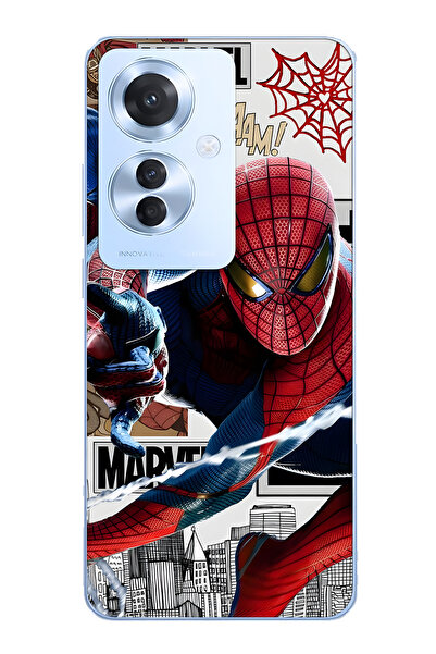 FLAMENKO حافظة هاتف شفافة متوافقة مع هاتف أوبو رينو 11F 5G سوبر هيرو منقوش