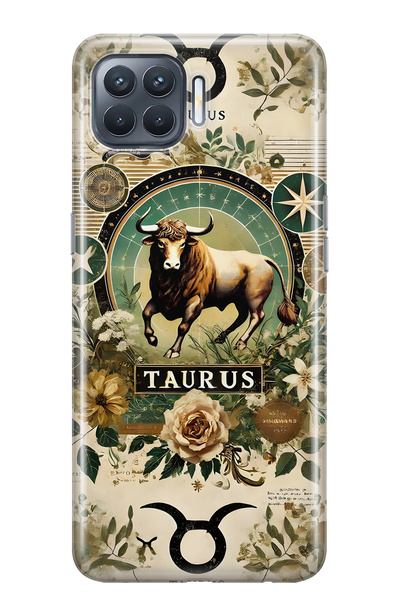 FLAMENKO حافظة هاتف شفافة متوافقة مع هاتف اوبو رينو 4 لايت برج الثور منقوش