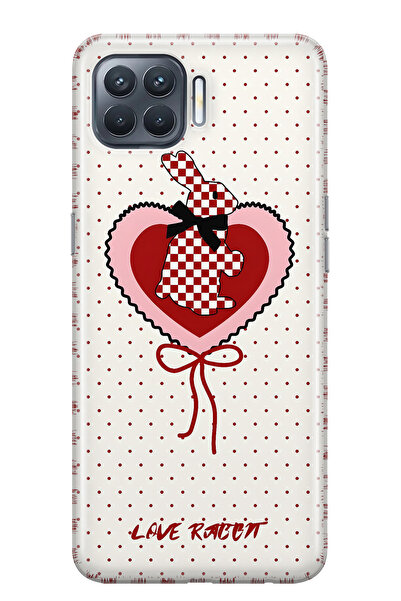 FLAMENKO حافظة هاتف شفافة متوافقة مع هاتف اوبو رينو 4 لايت باللون الأحمر بنقش...