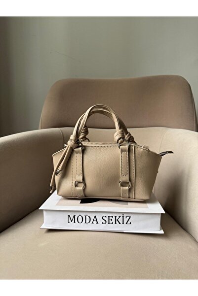 Moda Sekiz Women's Timeless Trend Model Metal Accessory Detail Crisscross Str...