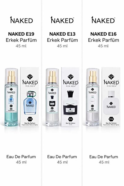 naked Erkek Parfümü 45 ml EDP 3 Adet MİNİ