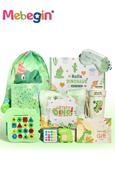 MEBEGIN مجموعة هدايا للأطفال، مجموعة هدايا مستوحاة من الديناصورات تتضمن بطاني...