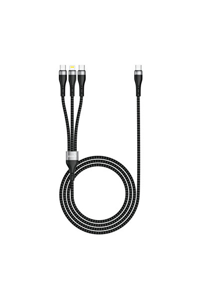 zore ZR-45 3in1 USB-A to Lightning - Type-C - Type-C Şarj ve Data Kablosu 20W...
