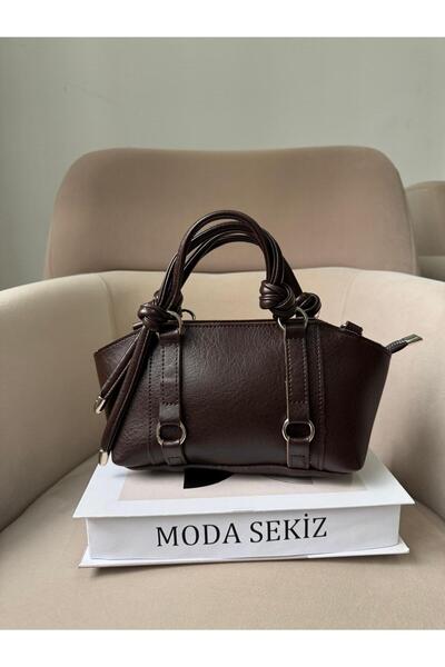 Moda Sekiz Women's Timeless Trend Model Metal Accessory Detail Crisscross Str...