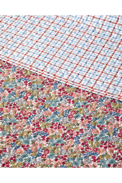 English Home Cherry Plaid Tek Kişilik Yatak Örtüsü Takımı 160x220 cm Fuşya