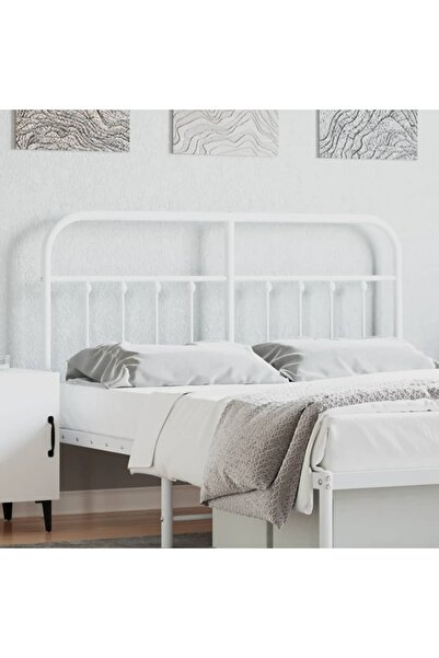 Concept Tăblie de pat metalică, alb, 140 cm