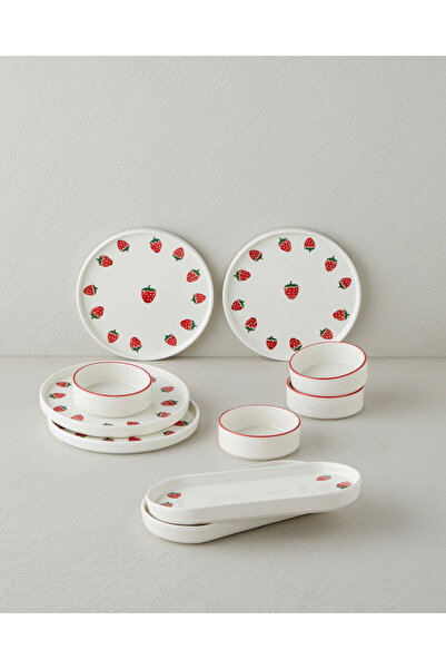 English Home Berry Seramik Kahvaltı Takımı 10 parça 4 kişilik Pembe