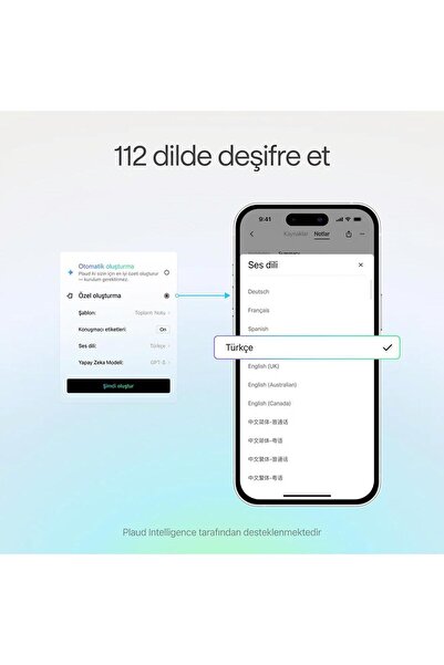 PLAUD Note AI Destekli Dijital Ses Kayıt Cihazı Yapay Zeka ile Metne Dönüştürme ve Özetleme