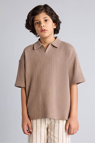 DeFacto 26Y801002639 Ανοιχτό καφέ μπλουζάκι για αγόρια G6128A8/BN589