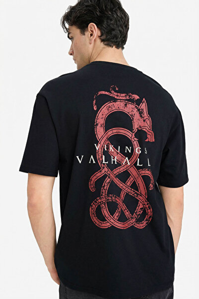 DeFacto 26Y801002284 Crni muškarci T-shirt F8172AX/BK81