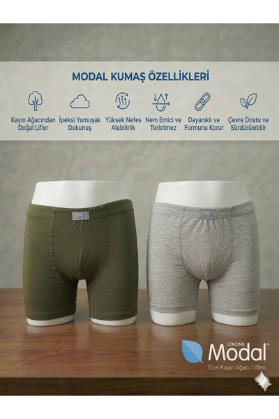 Lavint Homewear Pachet de modal BOXERE PREMIUM din material textil pentru băr...