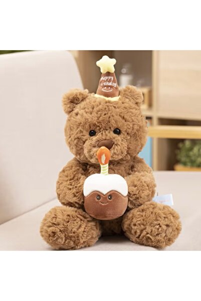 FA.accessories دب دمية محشو 30 سم بتصميم كعكة عيد الميلاد – دب بني ناعم فاخر،...