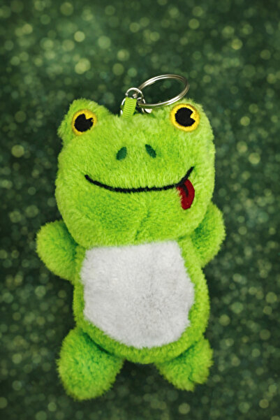 Dinç Spor Peluş Kurbağa Anahtarlık Sevimli Yeşil Figür Çanta Süsü Yumuşak Oyu...