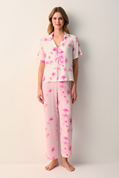 SUWEN Σετ πιτζάμες με γιακά πουκάμισου Serena
