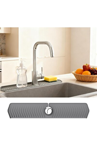 Arabest Silicone Kitchen Sink Faucet Mat, Adjustable Waterproof Splash Guard ...