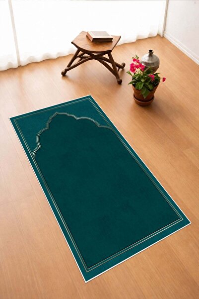 Pelura Halı Flat Mihrap Pattern Digital Print Pcs Non-Slip Sole Washable Pray...