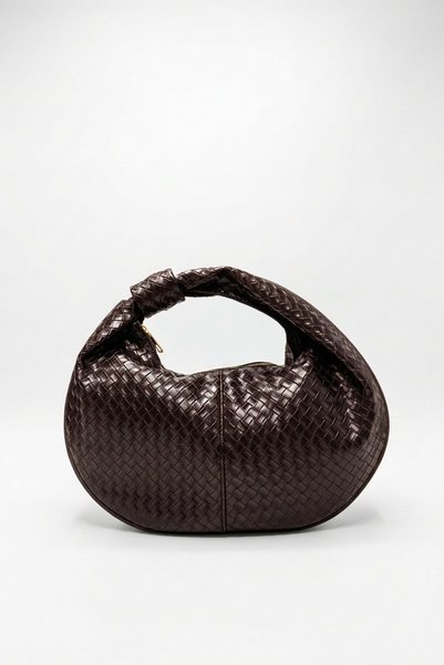 themoiss The Moıss Acı Kahve Botega Orgu Textured Clutch Women's Bag