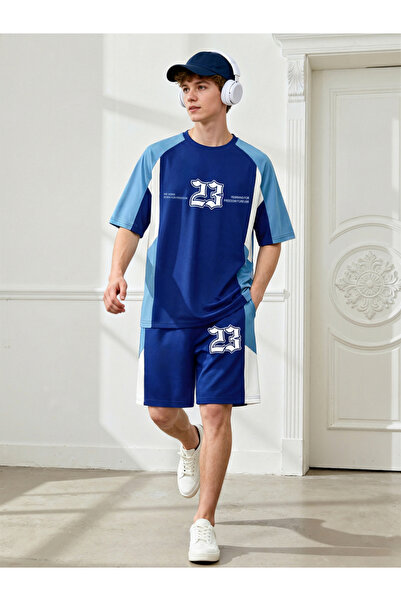 Take Two By Styli Men Number Print T-Shirt and Shorts Set