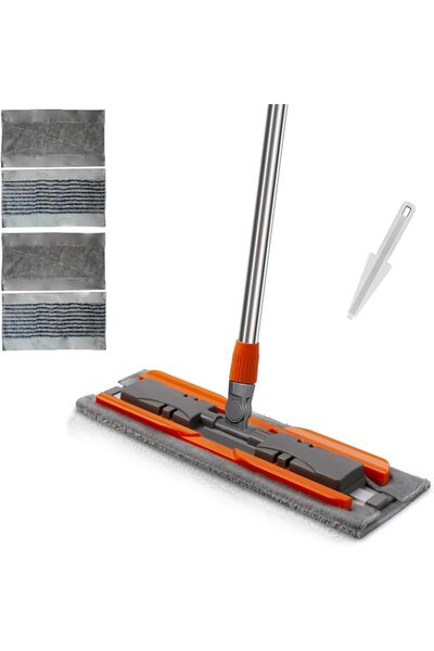 Arabest 57-inch Microfiber Flat Mop with Stainless Steel Telescopic Handle an...