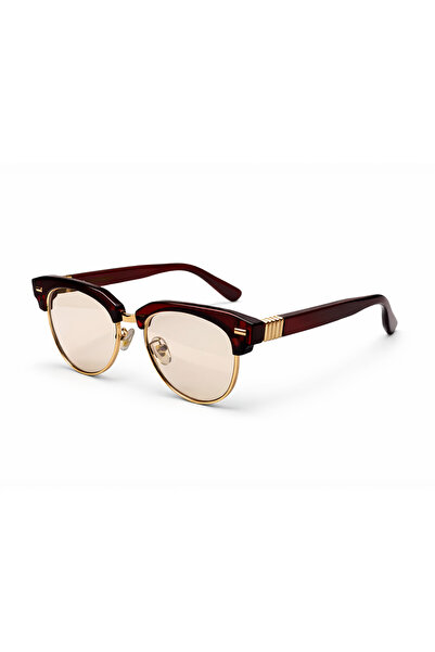 Toz Vintage Sorton Brown Metal Detailed Retro Half Frame Unisex Uv400 Vintage...