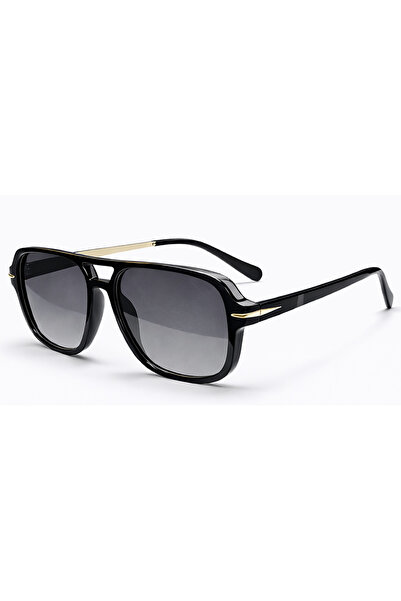 Toz Vintage Lorven Black Retro Pilot Bone Frame Gold Detailed Unisex Uv400 Vi...