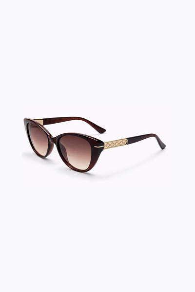 Toz Vintage Renik Brown Retro Cat Eye Bone Frame Uv400 Unisex Vintage Retro S...