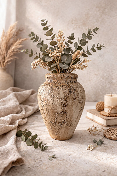 Luthien Large Size Textured Antique Cube Vase