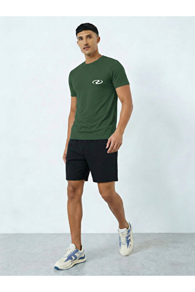 Take Two By Styli Men Green Graphic T-Shirt and Shorts Co-Ords