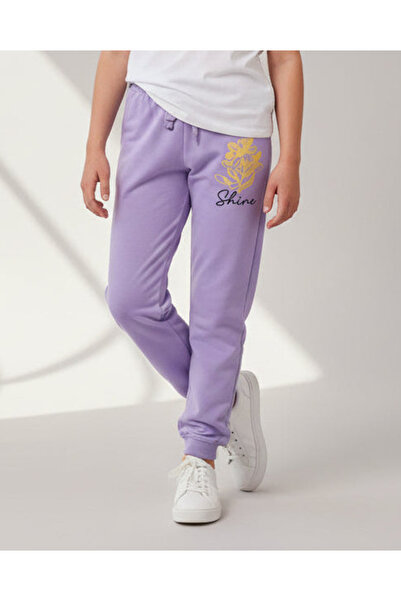 REDTAG Senior Girls Lilac Placement Print Track Pants