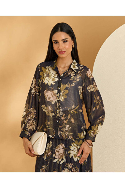 REDTAG Women Black Printed Casual Blouse