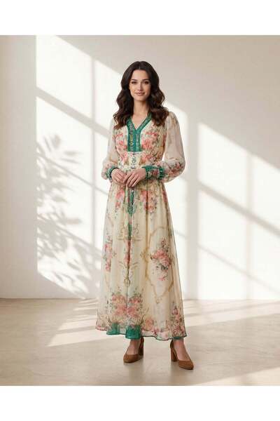 REDTAG فستان ماكسي مطبوع متعدد الألوان للنساء