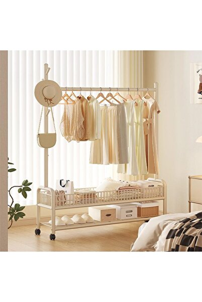 Arabest 3-in-1 Heavy-Duty Rolling Garment Rack, Metal Clothes Hanger with 2-T...