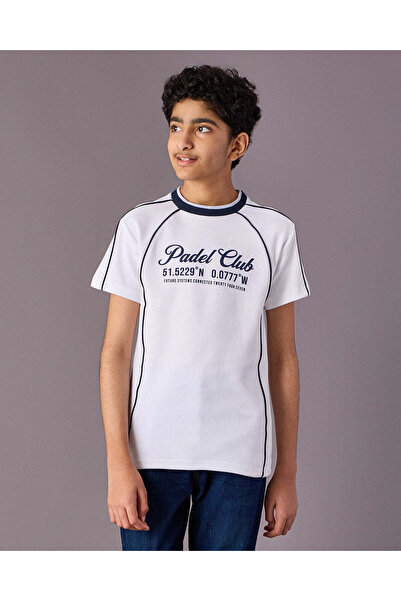 REDTAG Senior Boys White Printed T-Shirts