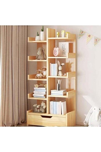 Arabest 10-Tier Tree Bookshelf, Modern Floor Standing Storage Organizer, Waln...