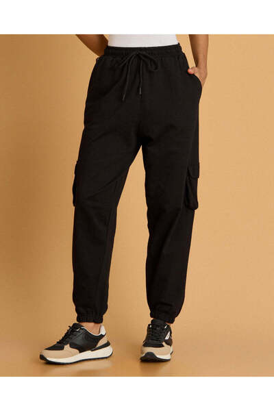 REDTAG Women Black Knitted Joggers