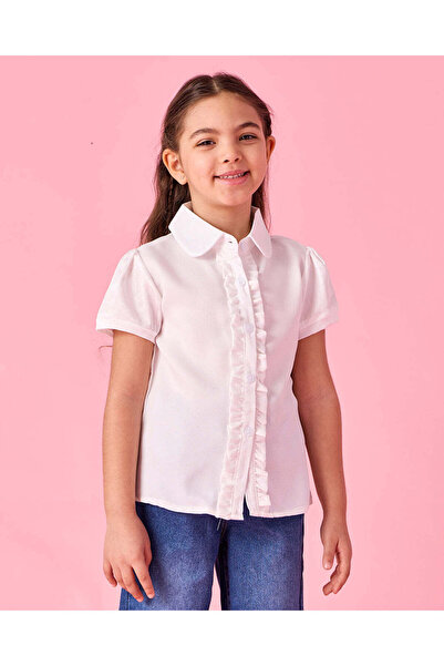 REDTAG Girls Ivory Plain Casual Blouse