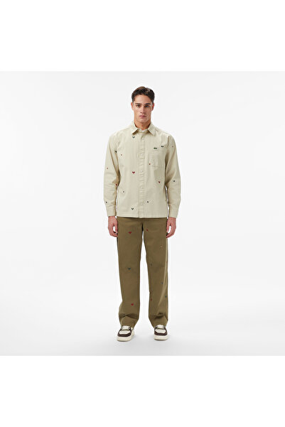 Lacoste Erkek Relaxed Fit Desenli Haki Pantolon