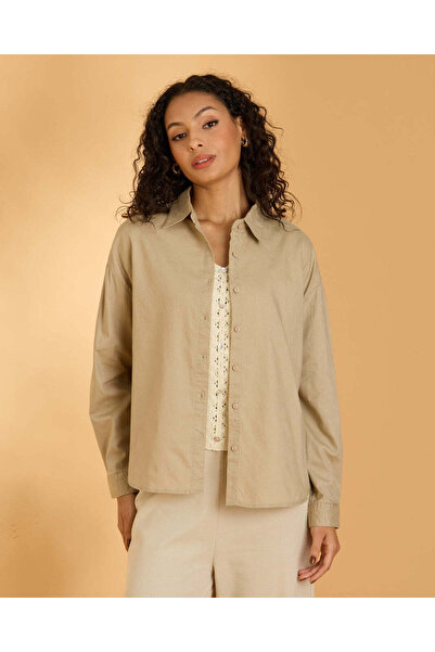 REDTAG Women Beige Plain Casual Blouse