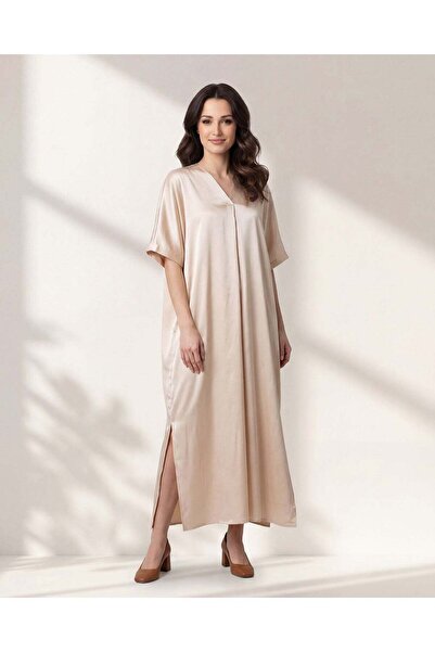 REDTAG Women Beige Plain Kaftan