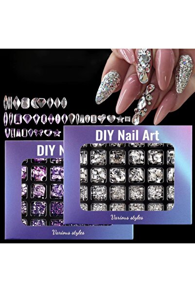 delis Marquise nail rhinestones, RHINE63, Silver