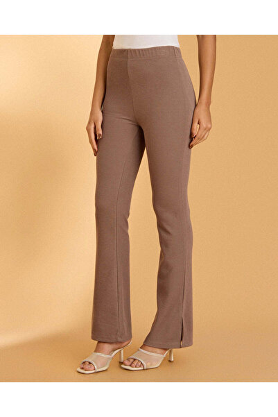 REDTAG Women Brown Flared Elasticated Leggings