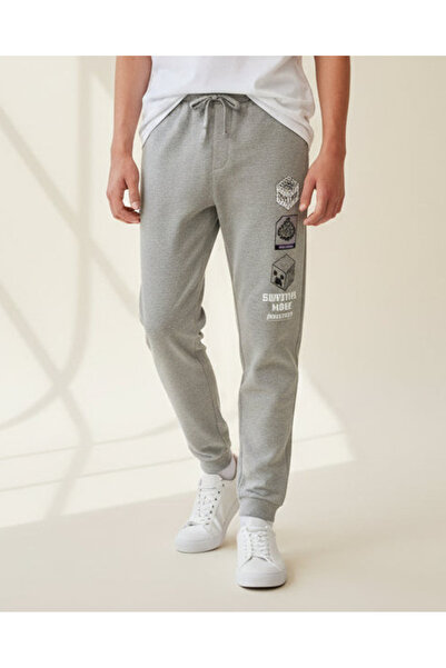 REDTAG Senior Boys Grey Minecraft Active Pants