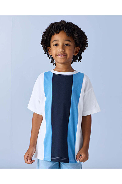 REDTAG تيشيرت عصري متعدد الألوان للأولاد، مصمم ومخيط يدويًا