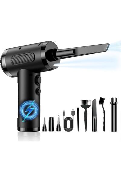 Generic منفضة هواء مضغوطة، منفاخ هواء كهربائي مزود بإضاءة LED، منفاخ صغير محم...