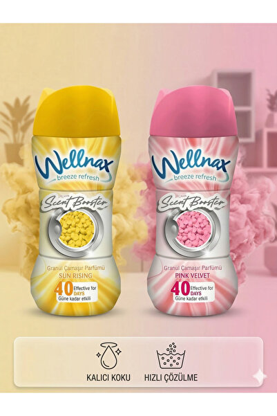 Wellnax Granül Çamaşır Parfümü ve Yumuşatıcısı SunRising - Pink Velvet 2 li S...