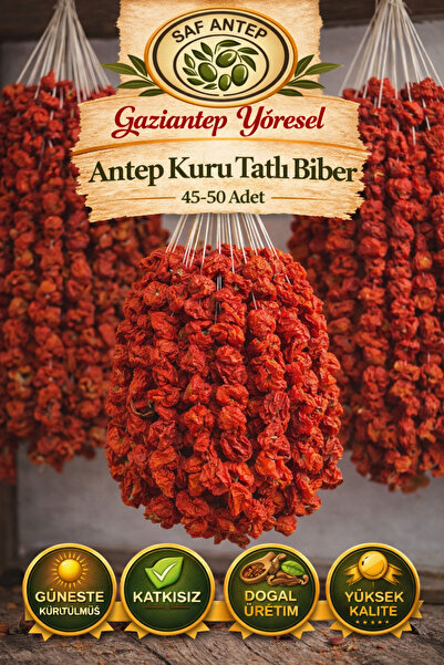 safantep Saf Antep Tatli Biber Kurutmalik 45 50 Adet Güneşte Kurutulmuş